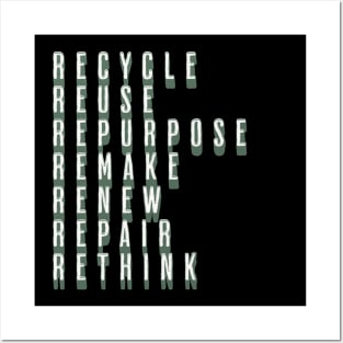 Reduce Recyle Rethink Posters and Art